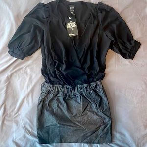 ONLY BLACK AND DENIM DRESS SIZE XXS NWT